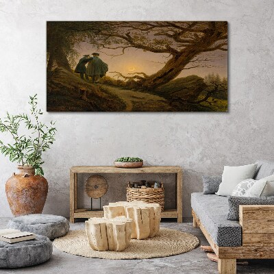 Sunset over the landscape Canvas wall art