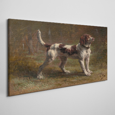 Portrait of a dog in nature Print on canvas