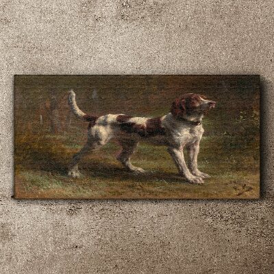 Portrait of a dog in nature Print on canvas