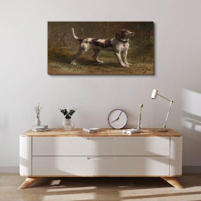 Portrait of a dog in nature Print on canvas