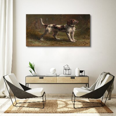 Portrait of a dog in nature Print on canvas