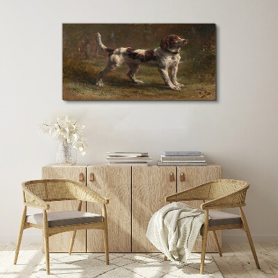 Portrait of a dog in nature Print on canvas