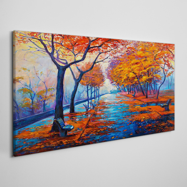 Autumn alley Canvas wall art