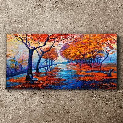 Autumn alley Canvas wall art