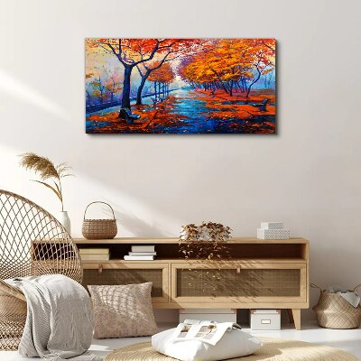 Autumn alley Canvas wall art