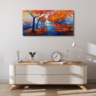 Autumn alley Canvas wall art