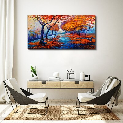 Autumn alley Canvas wall art