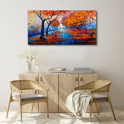 Autumn alley Canvas wall art