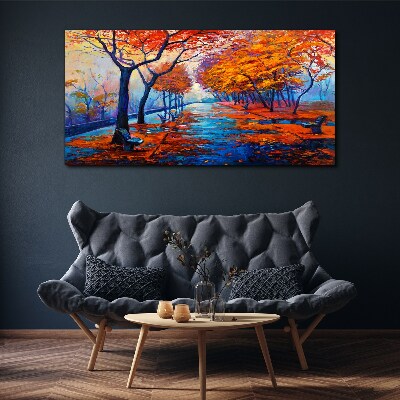 Autumn alley Canvas wall art