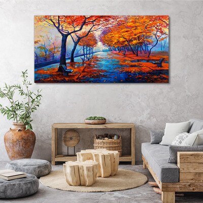 Autumn alley Canvas wall art