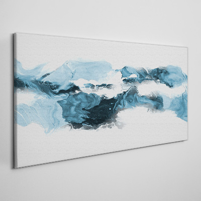 Ocean waves in shades of blue Print on canvas