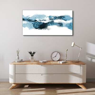 Ocean waves in shades of blue Print on canvas