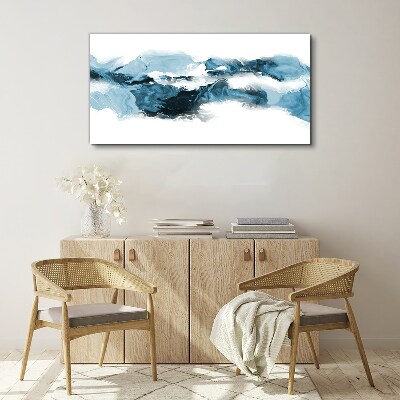 Ocean waves in shades of blue Print on canvas