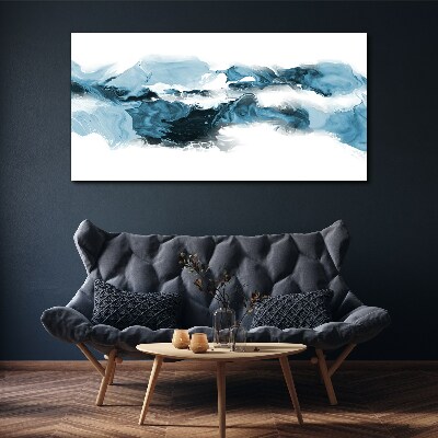 Ocean waves in shades of blue Print on canvas