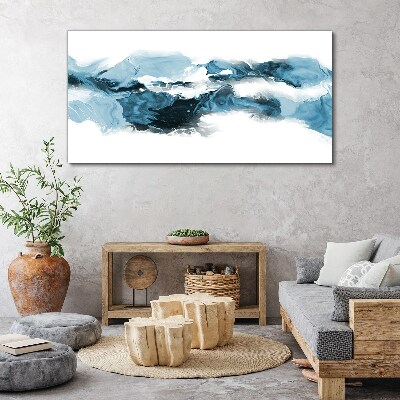 Ocean waves in shades of blue Print on canvas