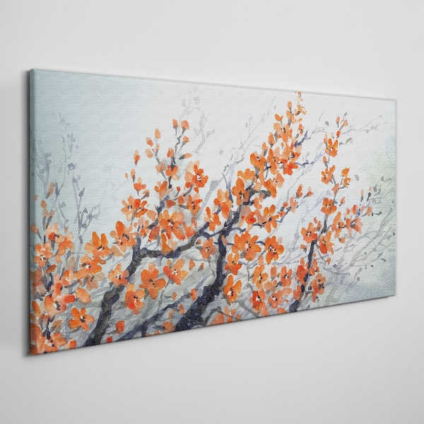 Branches flowers flowers ink Canvas print