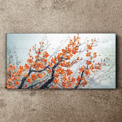 A floral explosion in shades of orange Canvas wall art