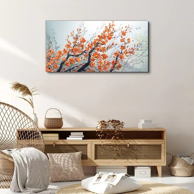 A floral explosion in shades of orange Canvas wall art