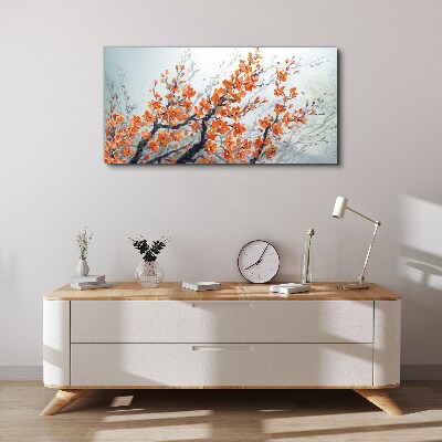 A floral explosion in shades of orange Canvas wall art