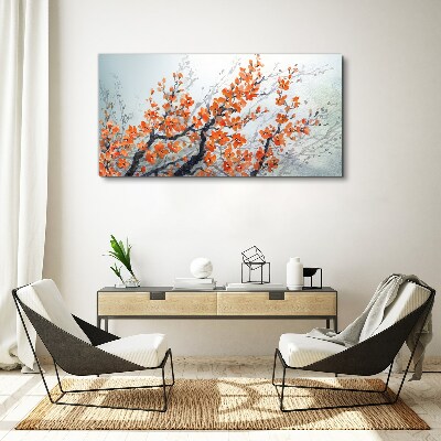 A floral explosion in shades of orange Canvas wall art