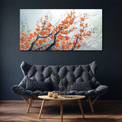 A floral explosion in shades of orange Canvas wall art