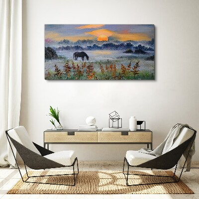 A quiet morning by the lake Print on canvas