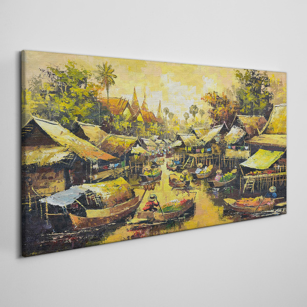 Tropical Water Market Canvas wall art