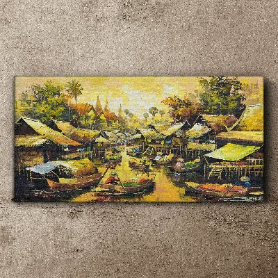 Tropical Water Market Canvas wall art