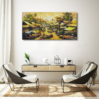 Tropical Water Market Canvas wall art