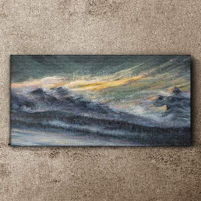 Mountain landscape at dusk Print on canvas