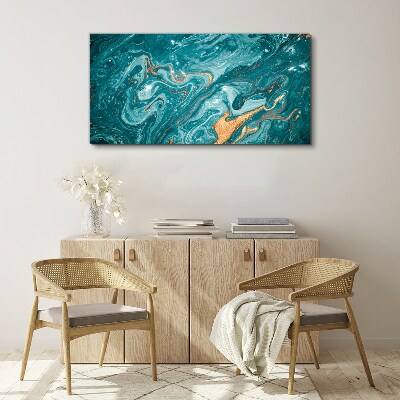 Ocean waves with copper accents Print on canvas