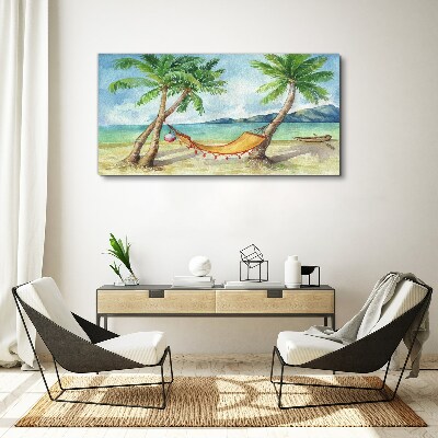 Tropical beach relaxation Canvas wall art
