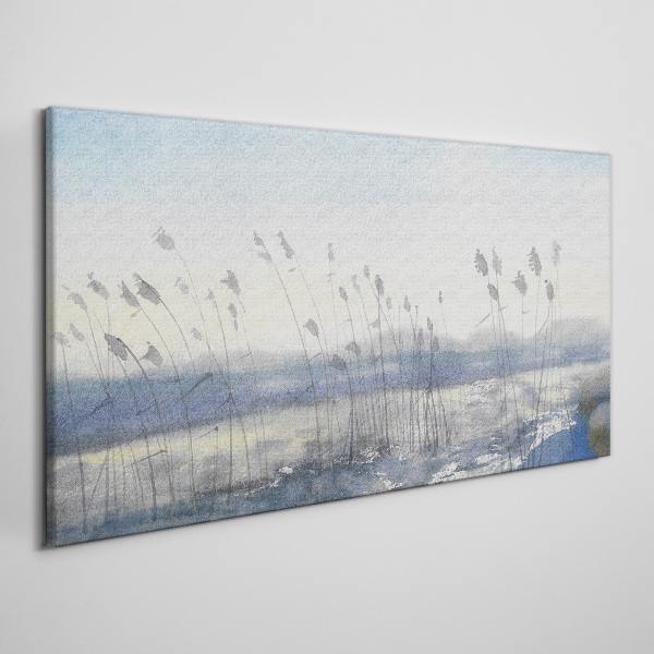 A peaceful landscape with grasses Print on canvas
