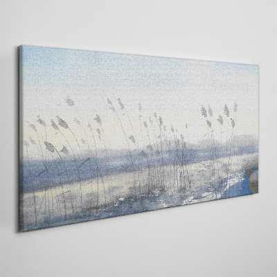 A peaceful landscape with grasses Print on canvas