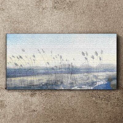 A peaceful landscape with grasses Print on canvas