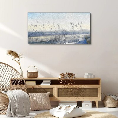 A peaceful landscape with grasses Print on canvas