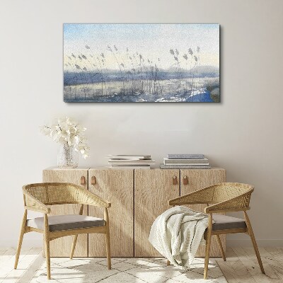 A peaceful landscape with grasses Print on canvas