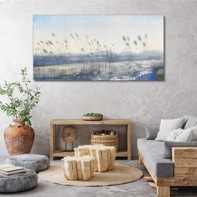 A peaceful landscape with grasses Print on canvas