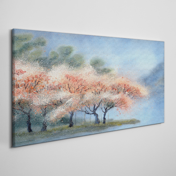Spring trees in pastel colors Print on canvas