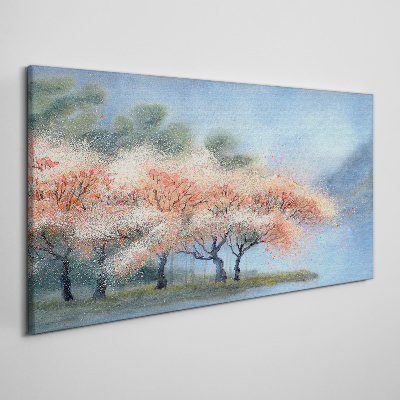Spring trees in pastel colors Print on canvas
