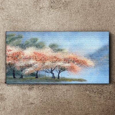 Spring trees in pastel colors Print on canvas