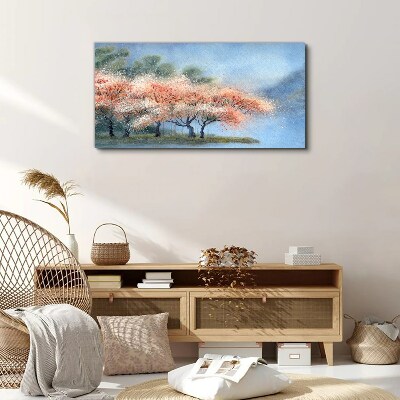 Spring trees in pastel colors Print on canvas