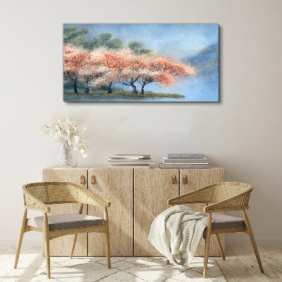 Spring trees in pastel colors Print on canvas