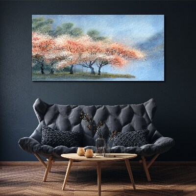 Spring trees in pastel colors Print on canvas