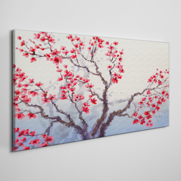 Floral landscape of a spring tree Canvas wall art
