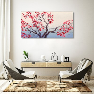 Floral landscape of a spring tree Canvas wall art