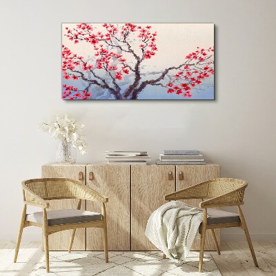 Floral landscape of a spring tree Canvas wall art