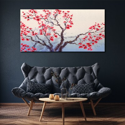 Floral landscape of a spring tree Canvas wall art