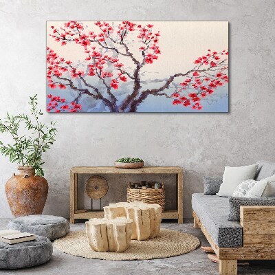 Floral landscape of a spring tree Canvas wall art
