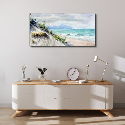 Beach landscape with dunes Print on canvas